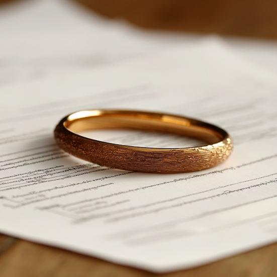Obrączka na dokumentach rozwodowych