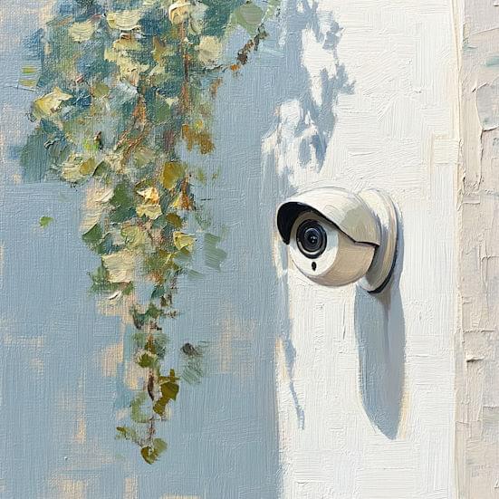 Kamera monitoringu na białej ścianie