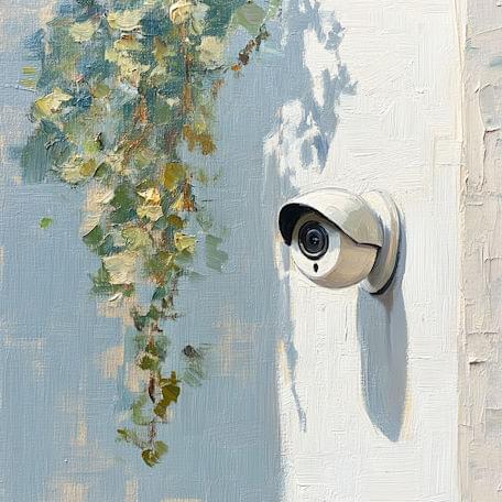 Kamera monitoringu na białej ścianie